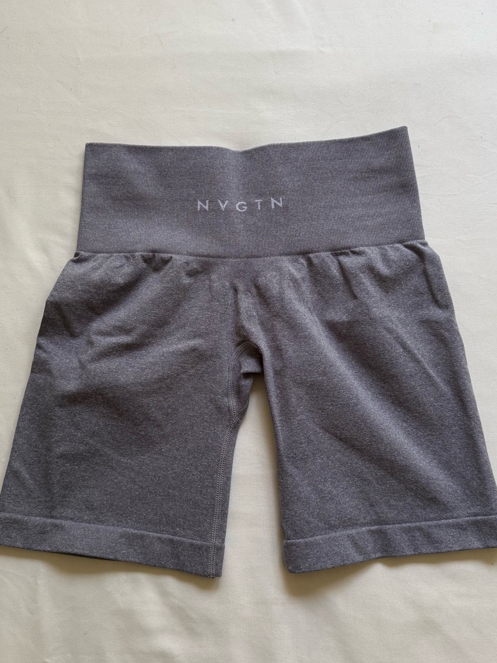 NVGTN High-Rise Gray Bike Shorts with Wide Waistband